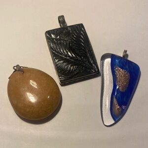 Set of Three Unique large Pendants